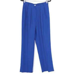 Sphere Women's Pants 12 MADE IN JAPAN 🇯🇵 Blue LINEN Blend Wide Leg Pleated